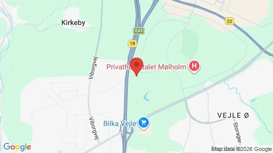 Lagerlokaler til leje i Vejle Centrum - kort over placeringen