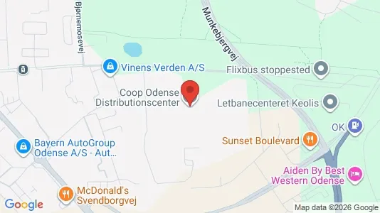 Lagerlokaler til leje i Odense S - kort over placeringen