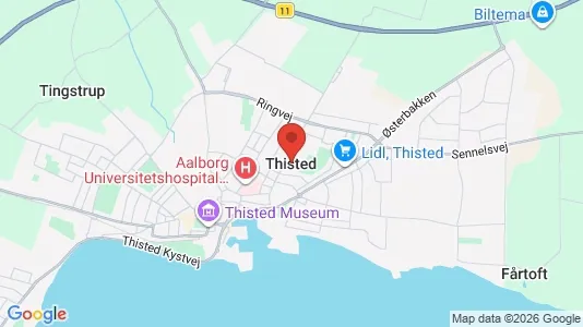 Lagerlokaler til leje i Thisted - kort over placeringen