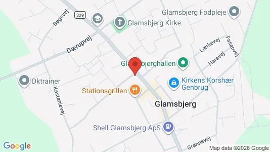 Lagerlokaler til leje i Glamsbjerg - kort over placeringen
