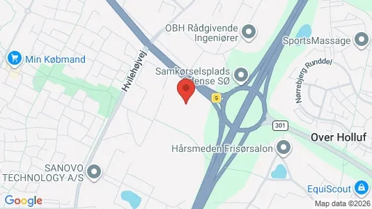 Lagerlokaler til leje i Odense SØ - kort over placeringen