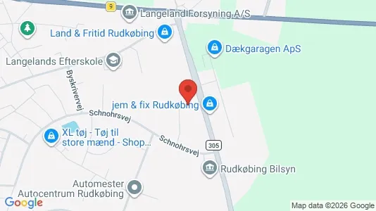 Lagerlokaler til salg i Rudkøbing - kort over placeringen