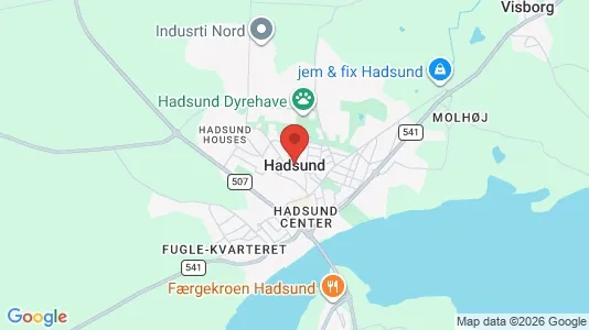 Lagerlokaler til salg i Hadsund - kort over placeringen