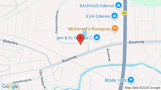 Lagerlokaler til leje i Odense C - kort over placeringen