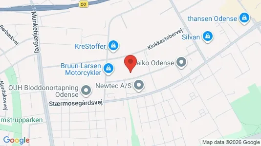 Butikslokaler til leje i Odense M - kort over placeringen