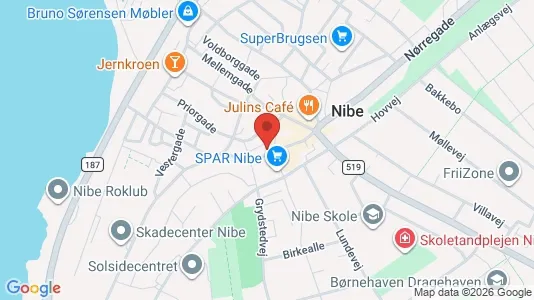 Lagerlokaler til leje i Nibe - kort over placeringen