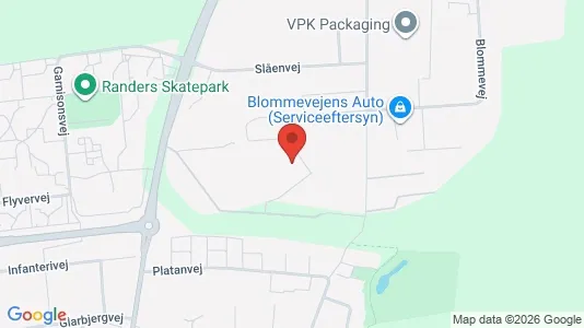 Lagerlokaler til leje i Randers NØ - kort over placeringen