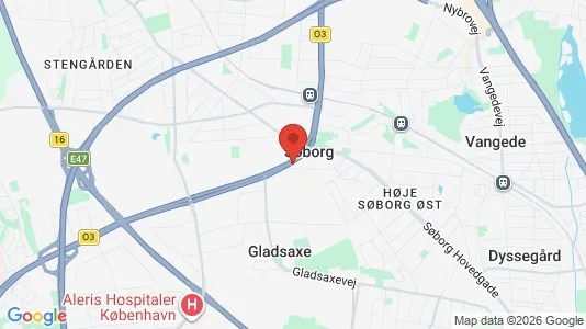 Lagerlokaler til leje i Søborg - kort over placeringen