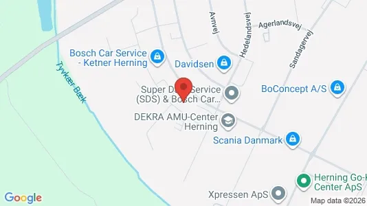 Lagerlokaler til leje i Herning - kort over placeringen