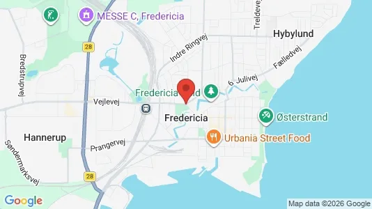 Lagerlokaler til leje i Fredericia - kort over placeringen