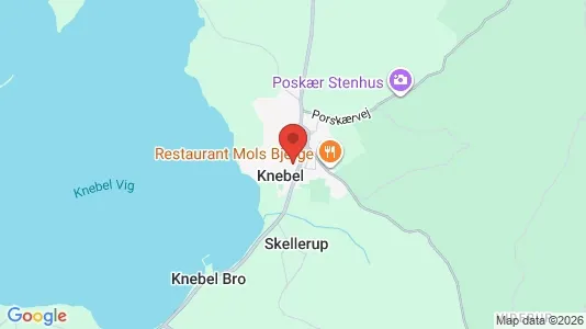 Butikslokaler til salg i Knebel - kort over placeringen