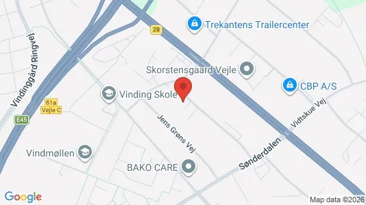 Lagerlokaler til leje i Vejle Centrum - kort over placeringen