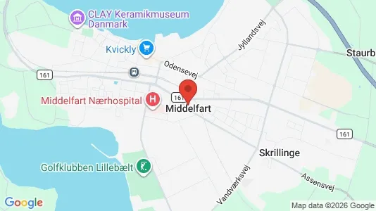 Lagerlokaler til leje i Middelfart - kort over placeringen