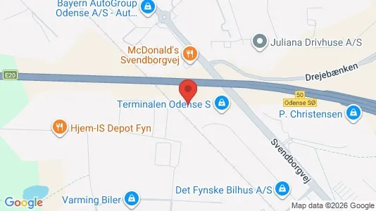 Lagerlokaler til leje i Odense S - kort over placeringen