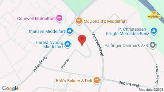 Lagerlokaler til leje i Middelfart - kort over placeringen
