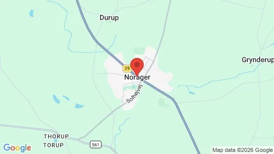 Lagerlokaler til leje i Nørager - kort over placeringen