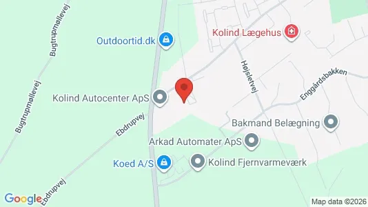 Lagerlokaler til leje i Kolind - kort over placeringen