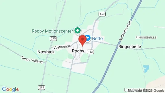 Butikslokaler til leje i Rødby - kort over placeringen