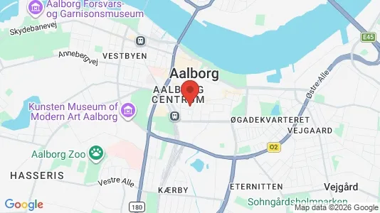 Kontorlokaler til leje i Aalborg Centrum - kort over placeringen