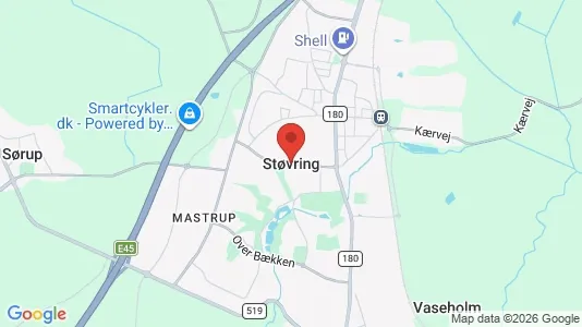 Lagerlokaler til leje i Støvring - kort over placeringen