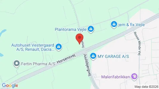 Lagerlokaler til leje i Vejle Centrum - kort over placeringen