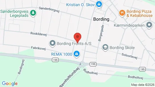 Lagerlokaler til salg i Bording - kort over placeringen