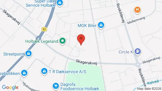 Lagerlokaler til leje i Holbæk - kort over placeringen