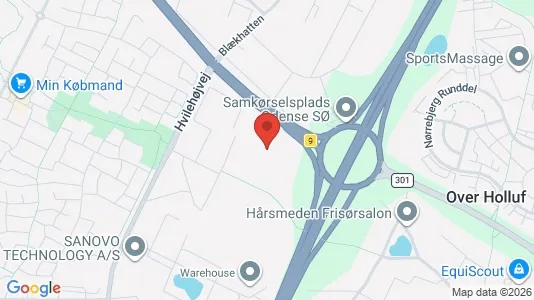 Lagerlokaler til leje i Odense SØ - kort over placeringen